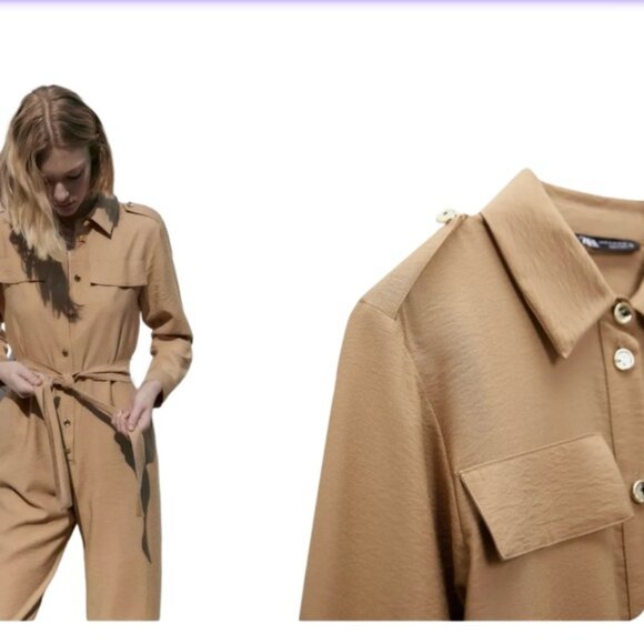 Zara inimalist tilitarian amel olour umpsuit - Picture 5 of 16